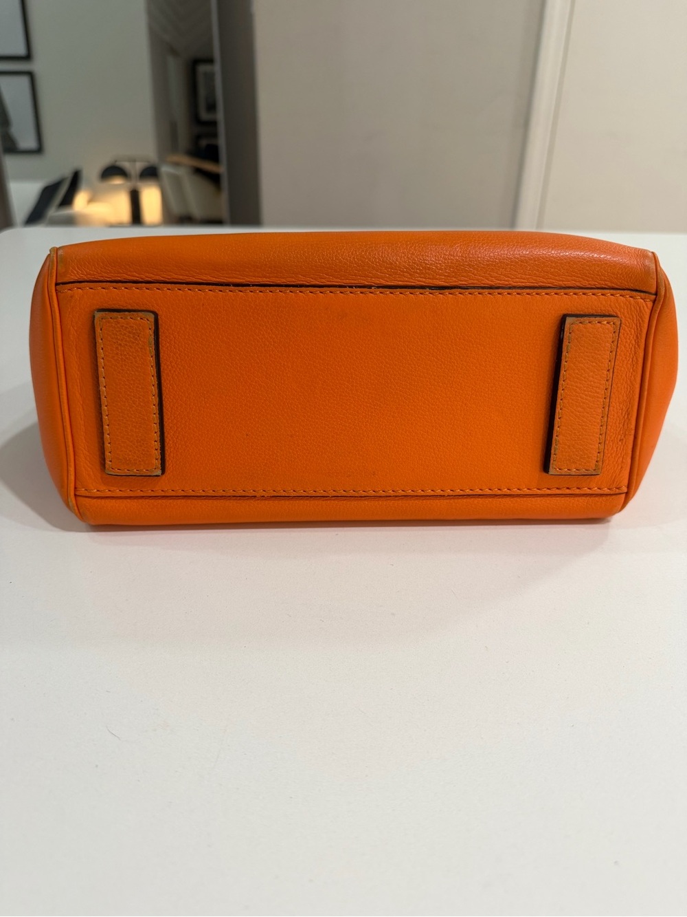 Versace Orange Leather Satchel with Chunky Chain Strap - Picture 5 of 7
